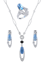 Bvlgari Комплект Elisia Topaz & Diamonds Earrings & Ring & Necklace 