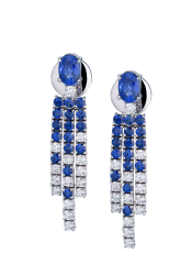 Gianni Lazzaro Серьги Gianni Lazzaro White Gold Diamonds & Sapphire earrings 