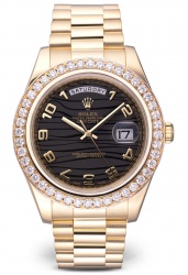 Rolex Day-Date President II 218238 41mm Custom Black Diamond Bezel 218238