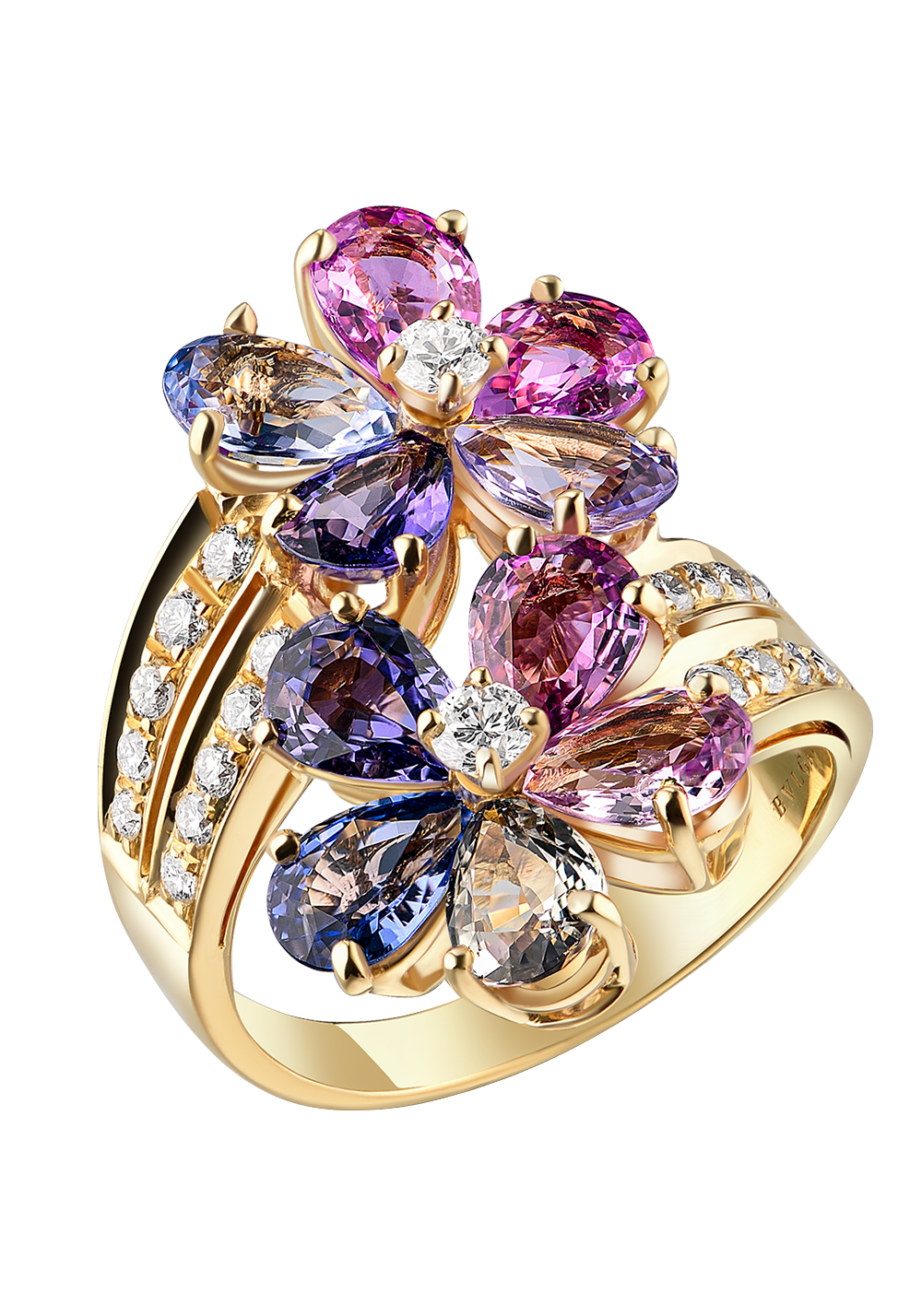 Bvlgari Кольцо Bvlgari Multicolor Sapphire Coctail Ring 
