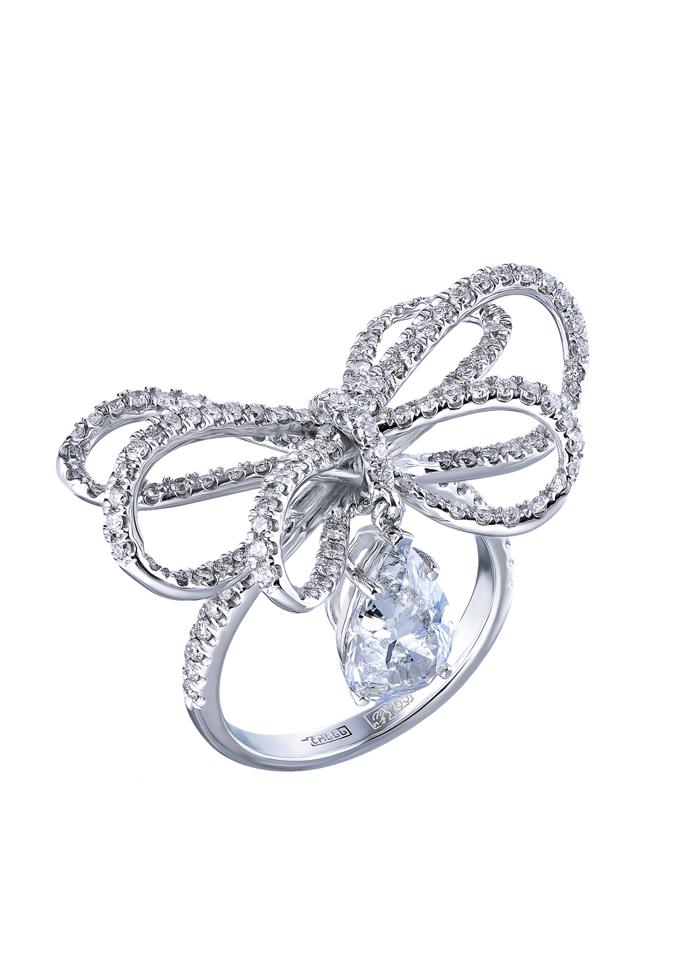 Ralfdiamonds Кольцо 1.04 ct I/VS2 White Gold Diamond RingКольцо Ralfdiamonds Diamonds Bow with Pear 2,01 ct G/I2 