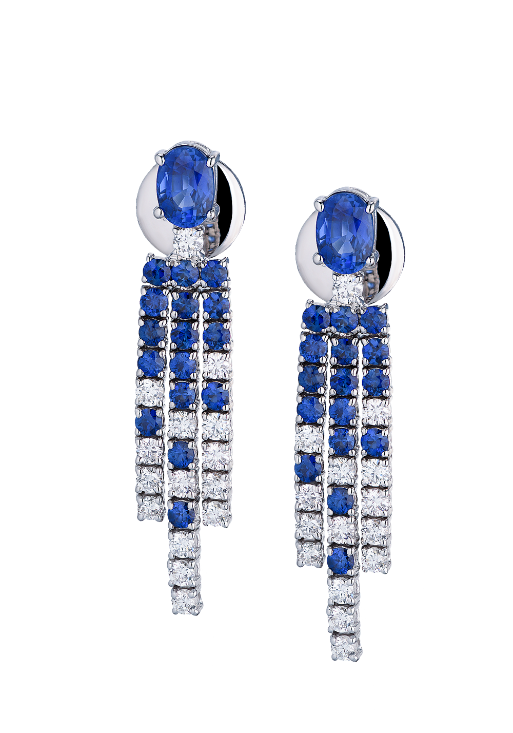 Gianni Lazzaro Серьги Gianni Lazzaro White Gold Diamonds & Sapphire earrings 