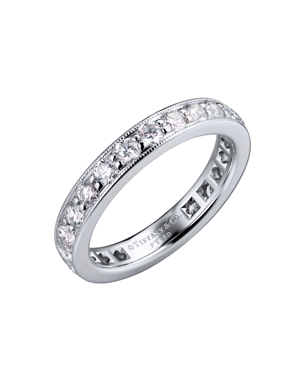 Tiffany & Co Кольцо Tiffany & Co Together Milgrain Band Ring in Platinum with Diamonds, 3.2mm Wide 60003100 60003100