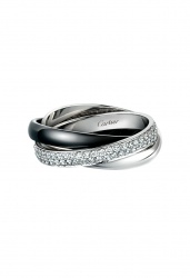 Cartier Кольцо Trinity White Gold Black Ceramic Diamonds Ring B4095550