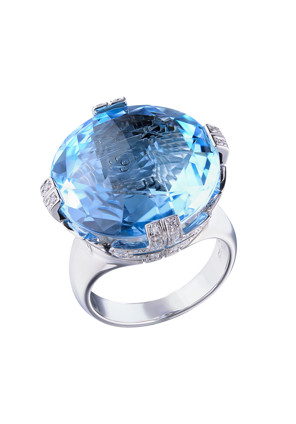 Bvlgari Bvlgari Parentesi Blue Topaz Ring with Diamonds 
