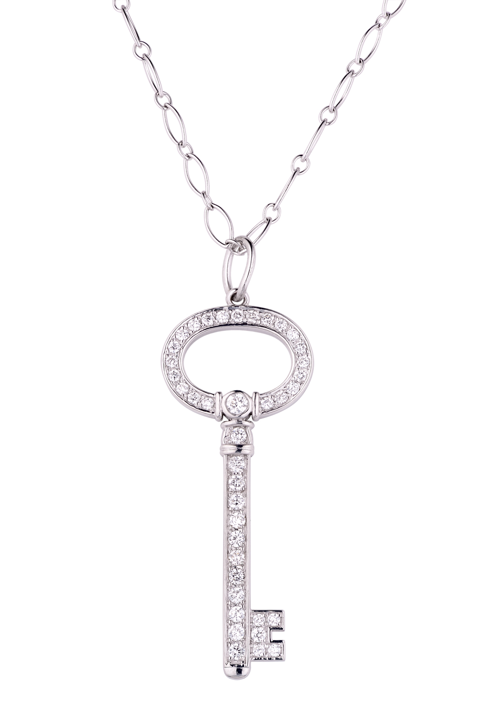 Tiffany & Co Подвеска White Gold and Diamonds Oval Key Pendant 