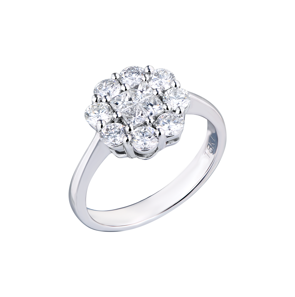 Без бренда Кольцо No name 1,18 ct White Gold & Round Diamonds 