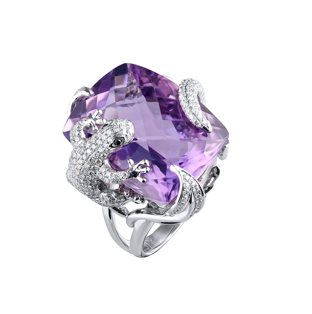 Ralfdiamonds Кольцо Ralfdiamonds White Gold & Amethyst 36.5 ct & Diamonds RDR RDR