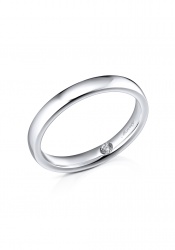 Mercury Кольцо Classic White Gold Wedding Ring MWR/3.0/WG/1RD0.05