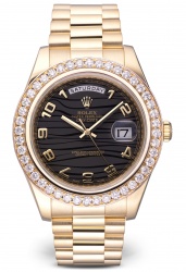 Rolex Rolex Day-Date President II 41mm Custom Black Diamond Bezel 218238 218238