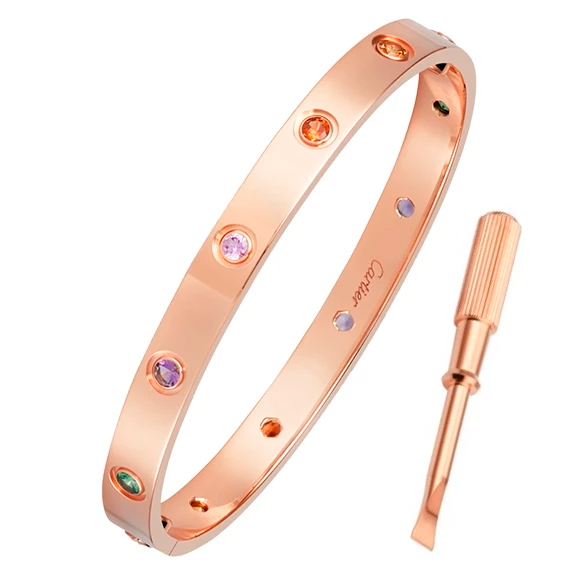 Cartier Браслет Cartier LOVE ROSE GOLD, AQUAMARINES, SAPPHIRES, SPINELS, AMETHYSTS B6036519 B6036519