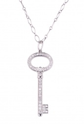 Tiffany & Co Подвеска White Gold and Diamonds Oval Key Pendant 