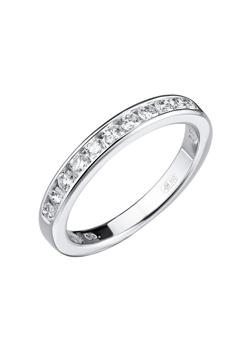 Tiffany & Co Кольцо Tiffany & Co Setting Wedding Band in Platinum with a Half-circle of Diamonds 3 mm 60004010 60004010