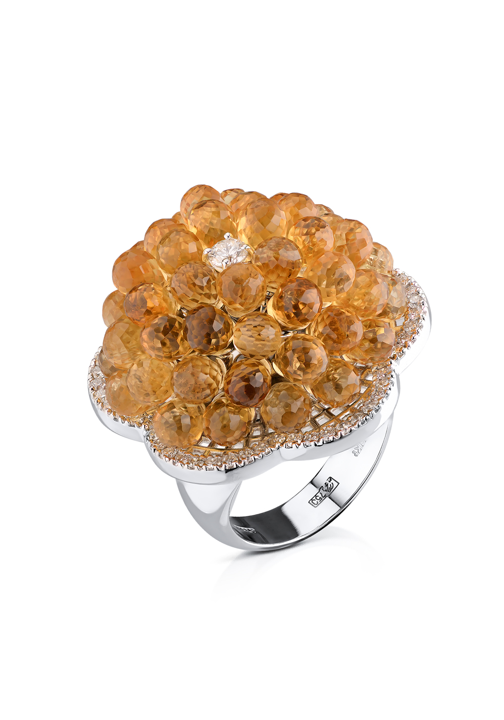 Oro Trend Кольцо Citrine Flower Ring 