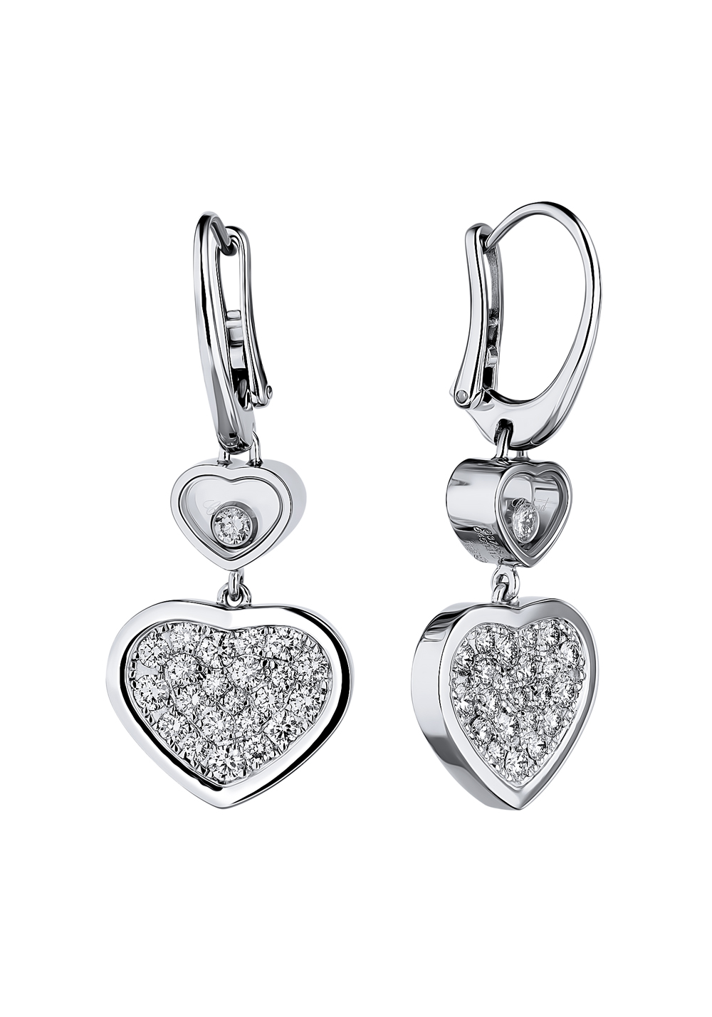 Chopard Серьги Happy Hearts White Gold and Diamonds Earrings 837482-1009