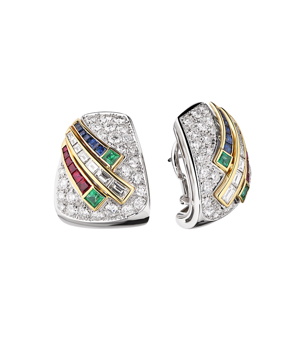 Ralfdiamonds Серьги Ralfdiamonds Diamond & Ruby & Sapphire & Emerald RDE RDE